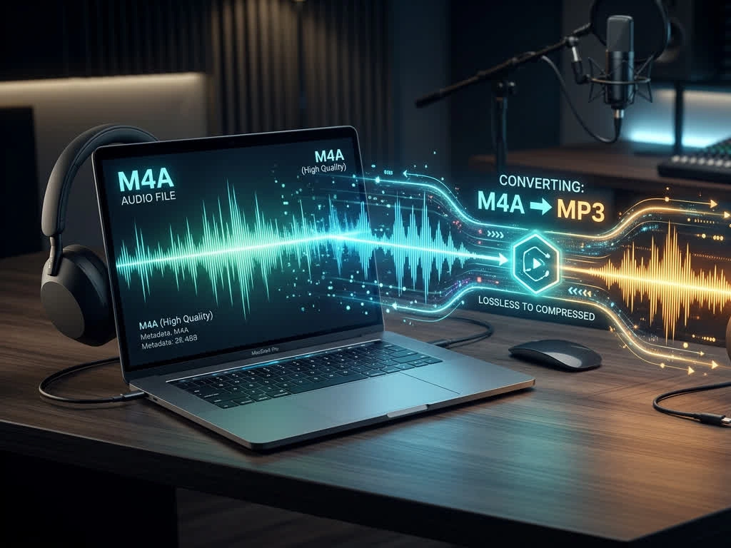 Convertitore da M4A a MP3-Convertire l'audio da M4A a MP3 online