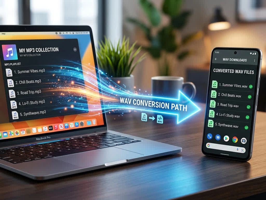 Convertitore audio da MP3 a WAV per la produzione e la consegna