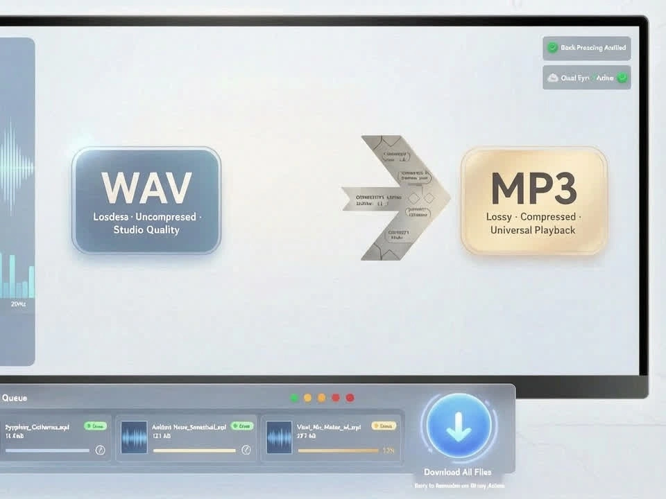 Convertitore WAV Sound to MP3 per demo e caricamenti