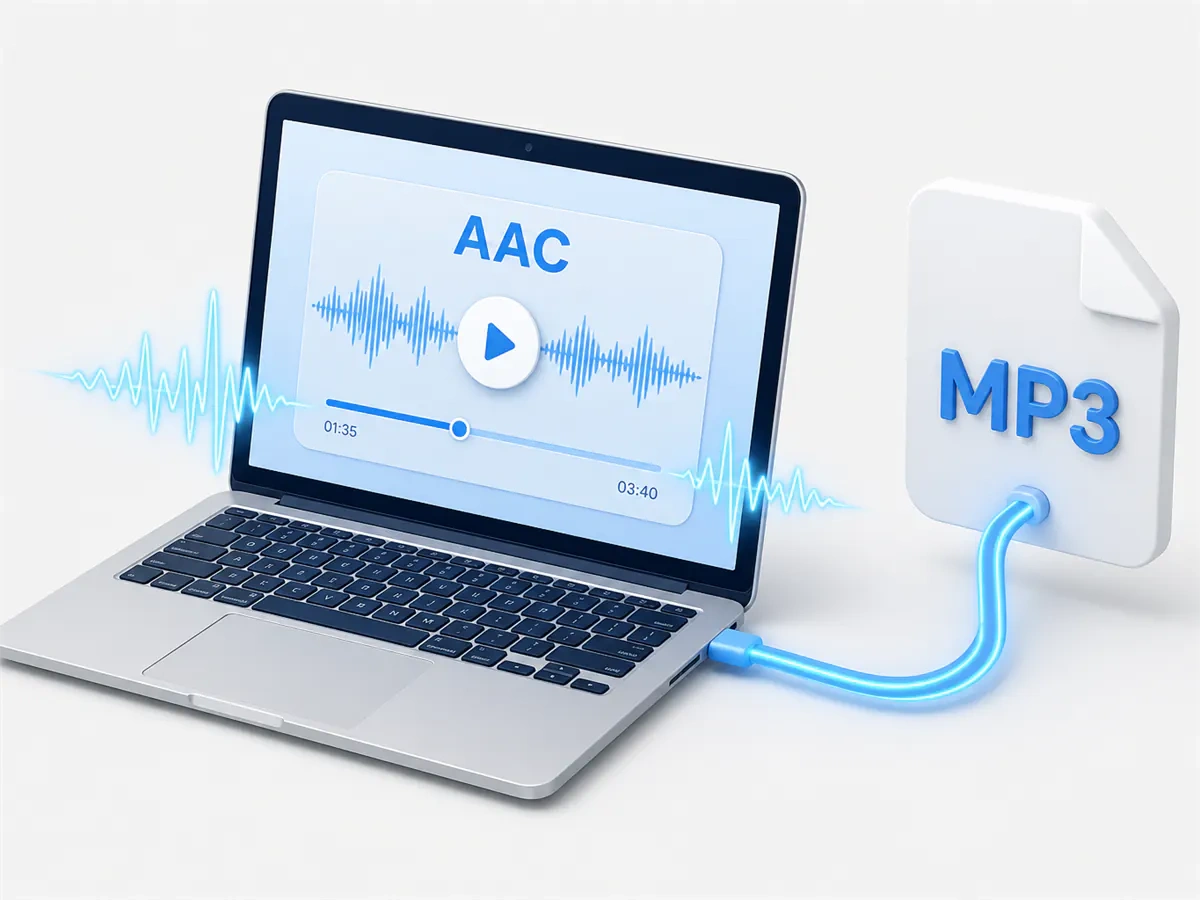 Online-Audio konverter AAC zu MP3 für einen vollen Ordner