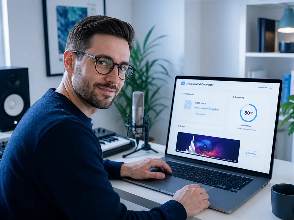Cloud Convertire M4A in MP4 nel browser