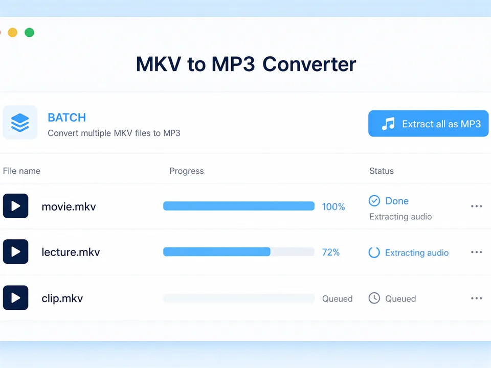 Convertitore da MKV a MP3 gratuito online in secondi