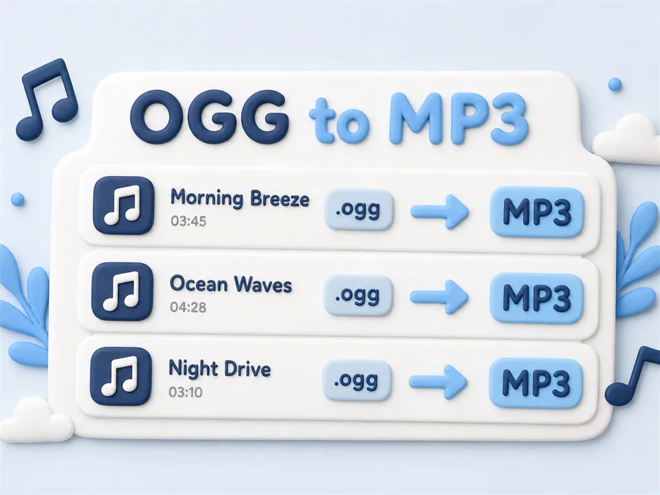 Online Audio Converter OGG to MP3 for a Full Folder