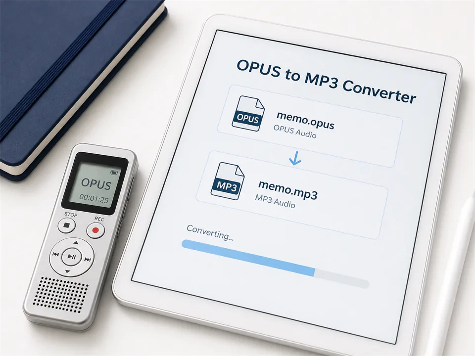OPUS convertidor de archivos a MP3 para notas de voz de chat