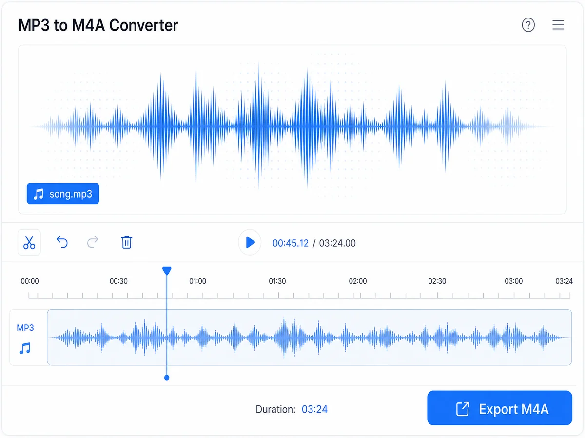 MP3 to M4A Converter-MP3オーディオをM4Aに即座に変更する