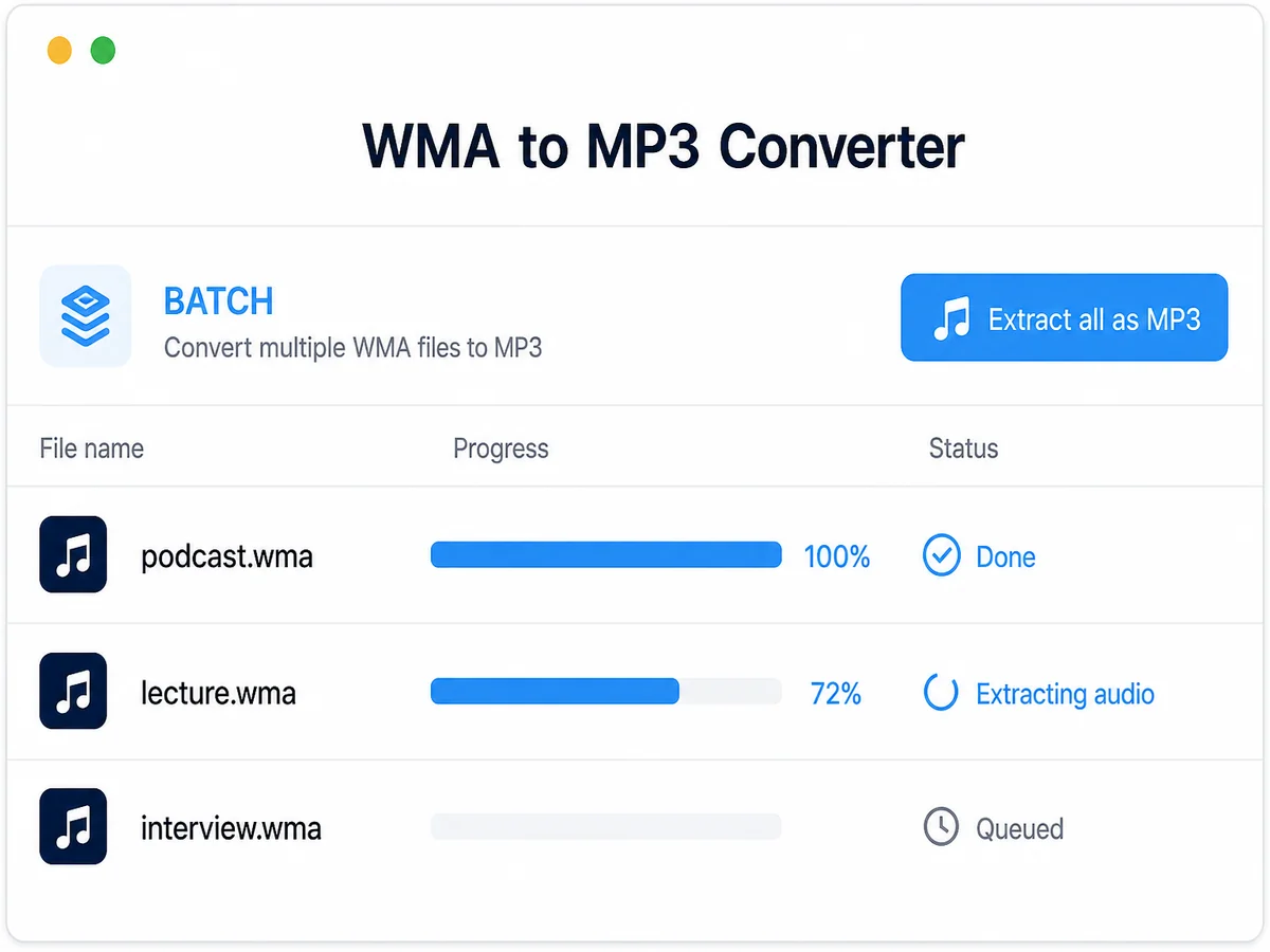 数秒でオンラインでMP3コンバータへの无料WMA