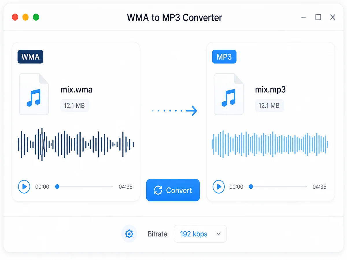 ソフトウェアをインストールせずにWMAからMP3オーディオコンバータ