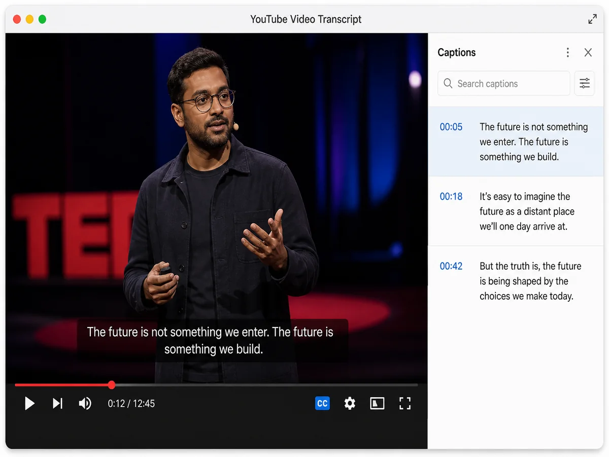 YouTube Video Transcript Maker online kostenlos
